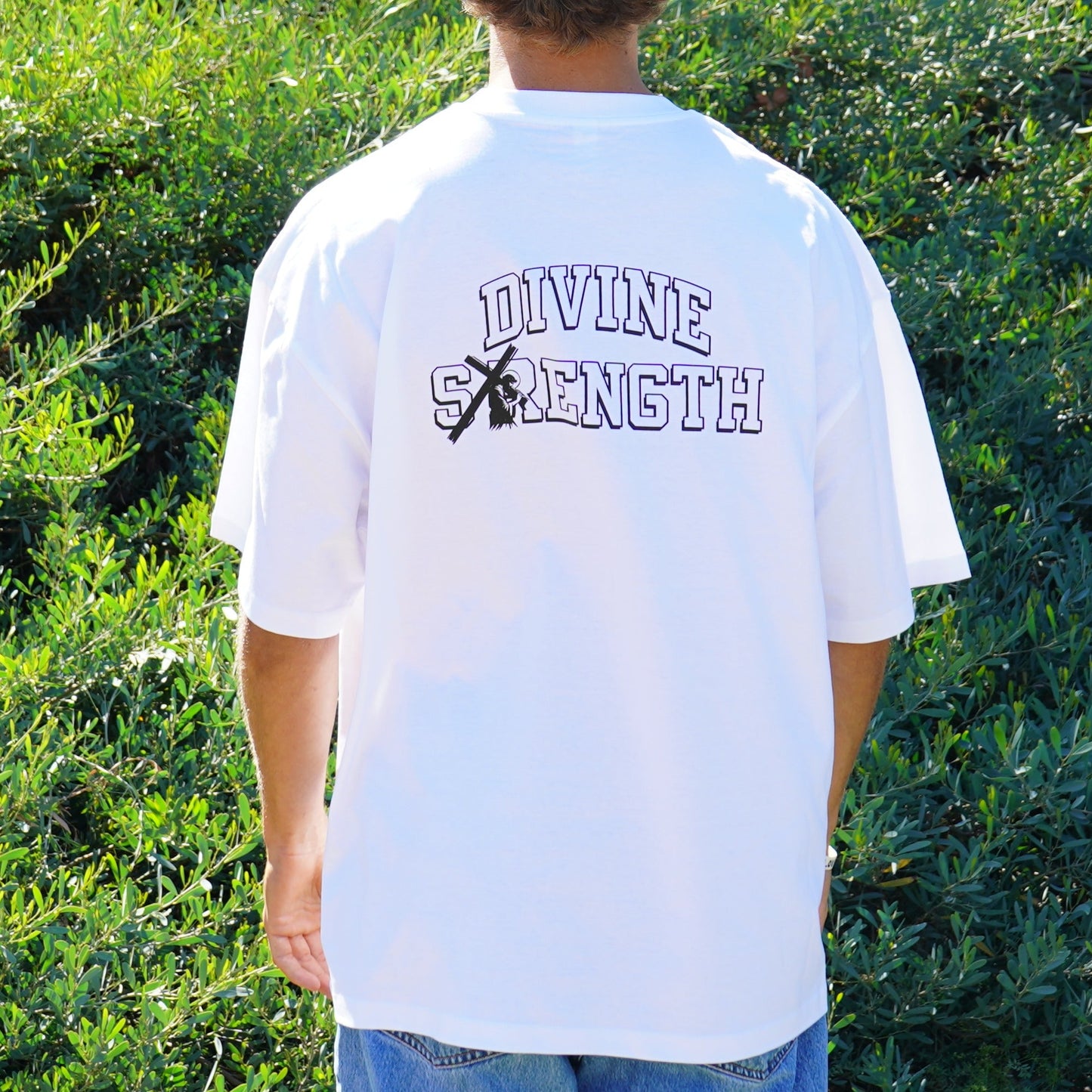 Divine Strength Heavy Box Tee - White