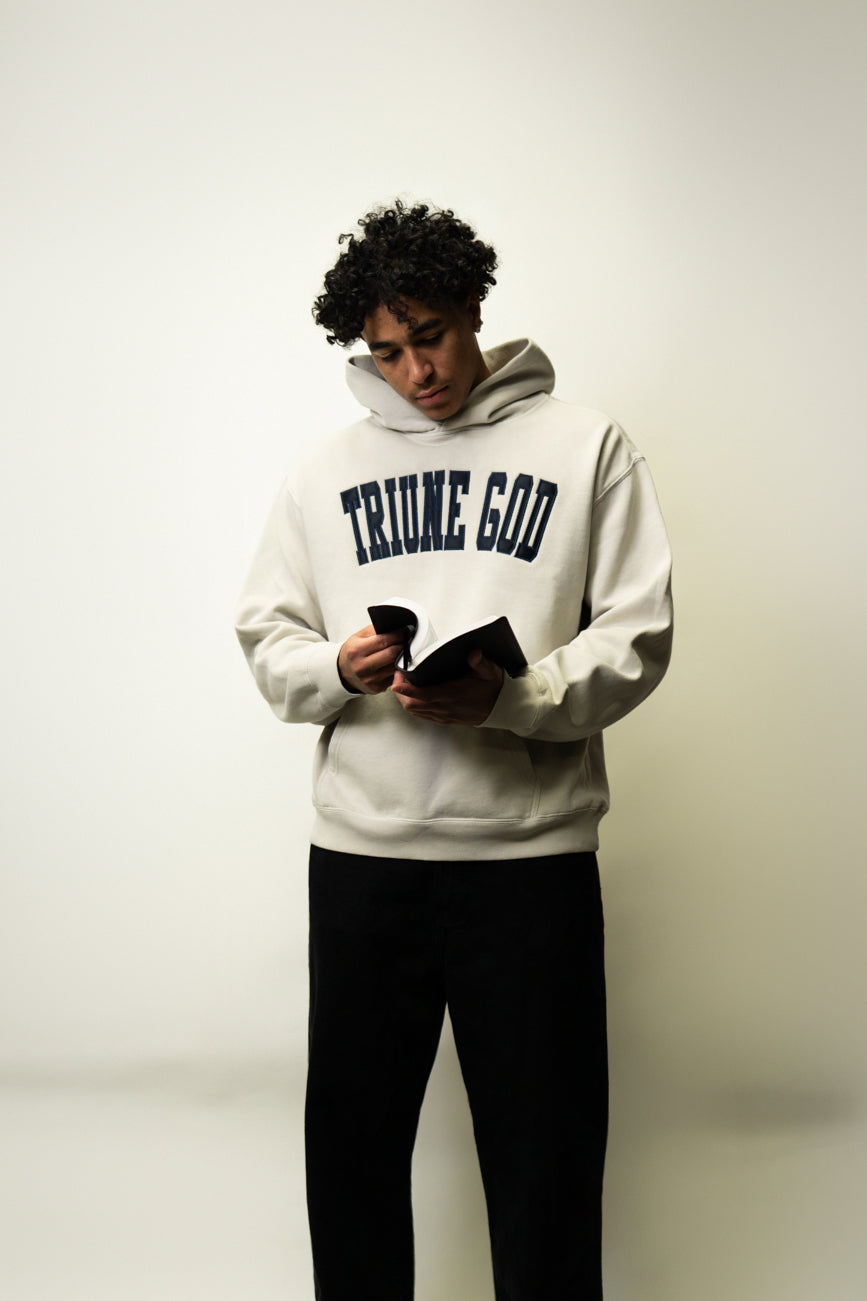 Triune God Relax Hood Applique - Bone