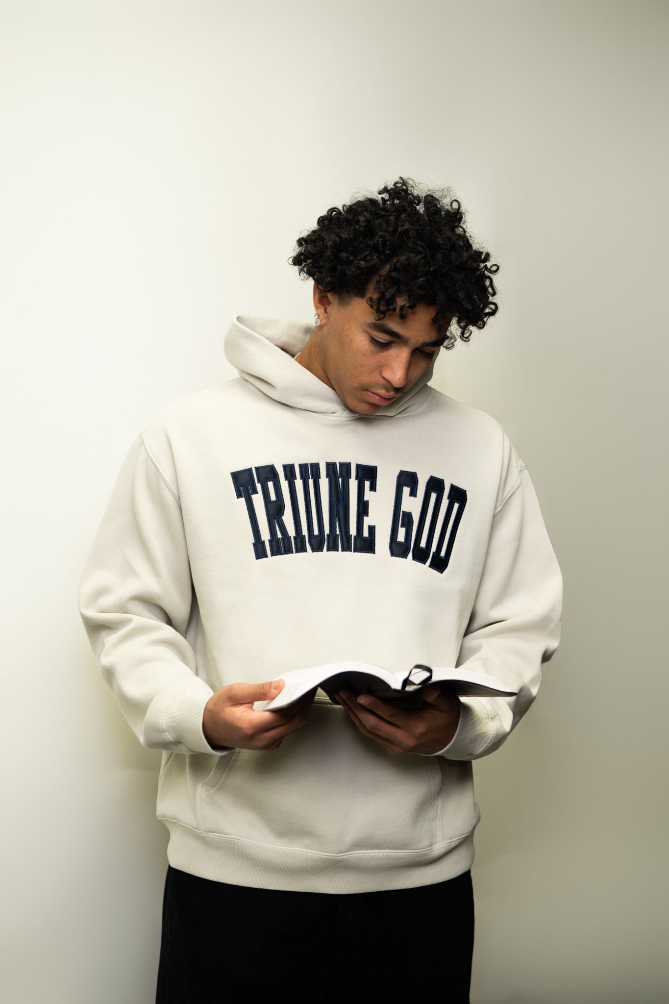 Triune God Relax Hood Applique - Bone